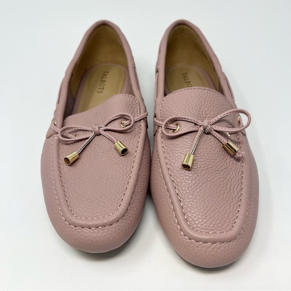 Talbots Jessie Soft Pink Driving Loafers Women’s 8 Pebbled Leather Moccasins - Picture 3 of 11